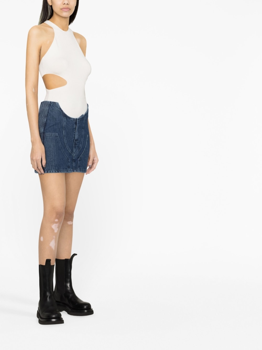 Off White Women's Denim Mini Skirt