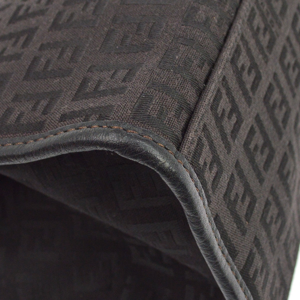 Fendi Vintage Zucchino Canvas Black Canvas Tote Bag Bag (Pre-Owned)