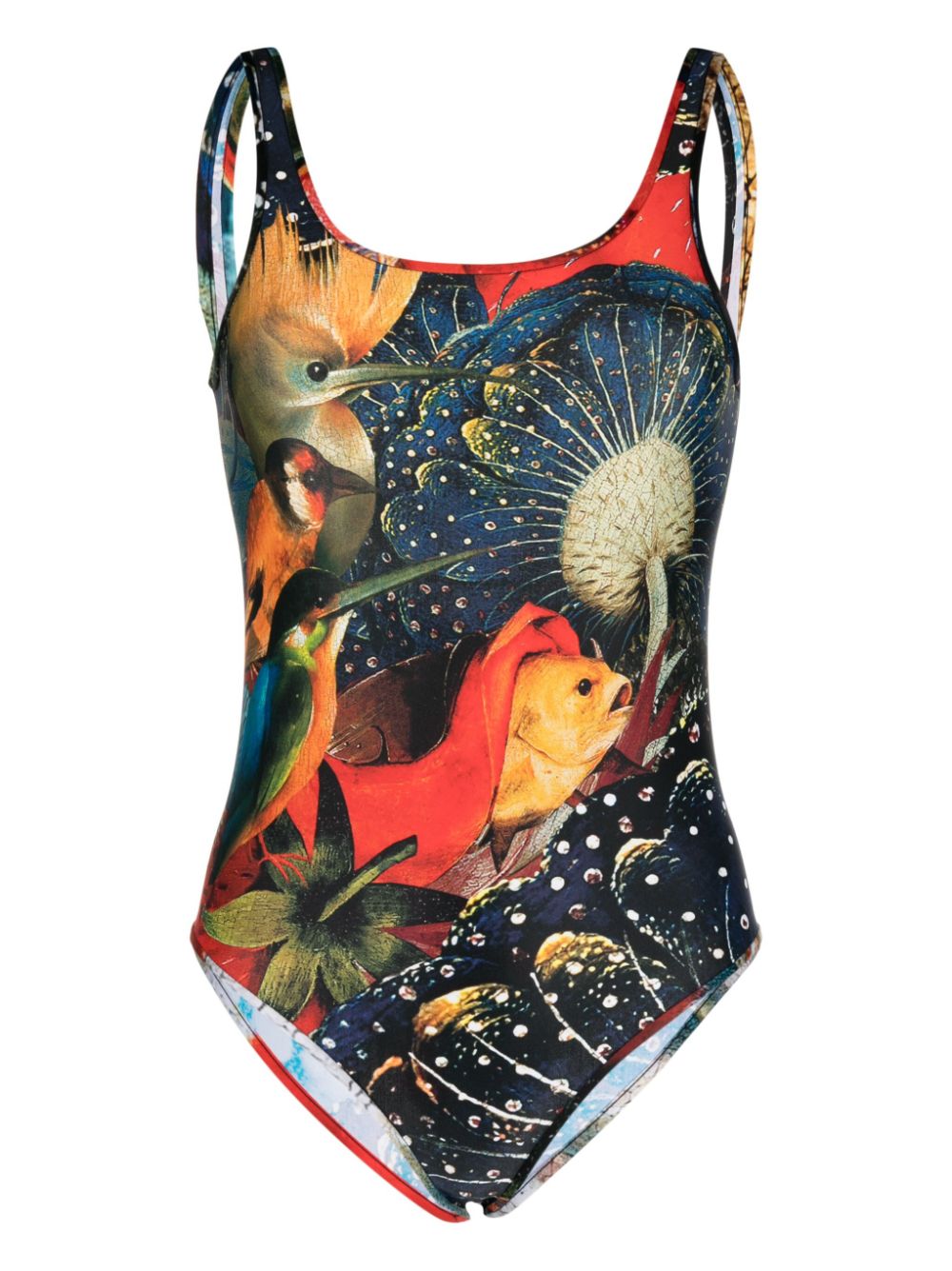 Alexander Mcqueen Women's Hieronymus Bosch-Print Jersey Bodysuit