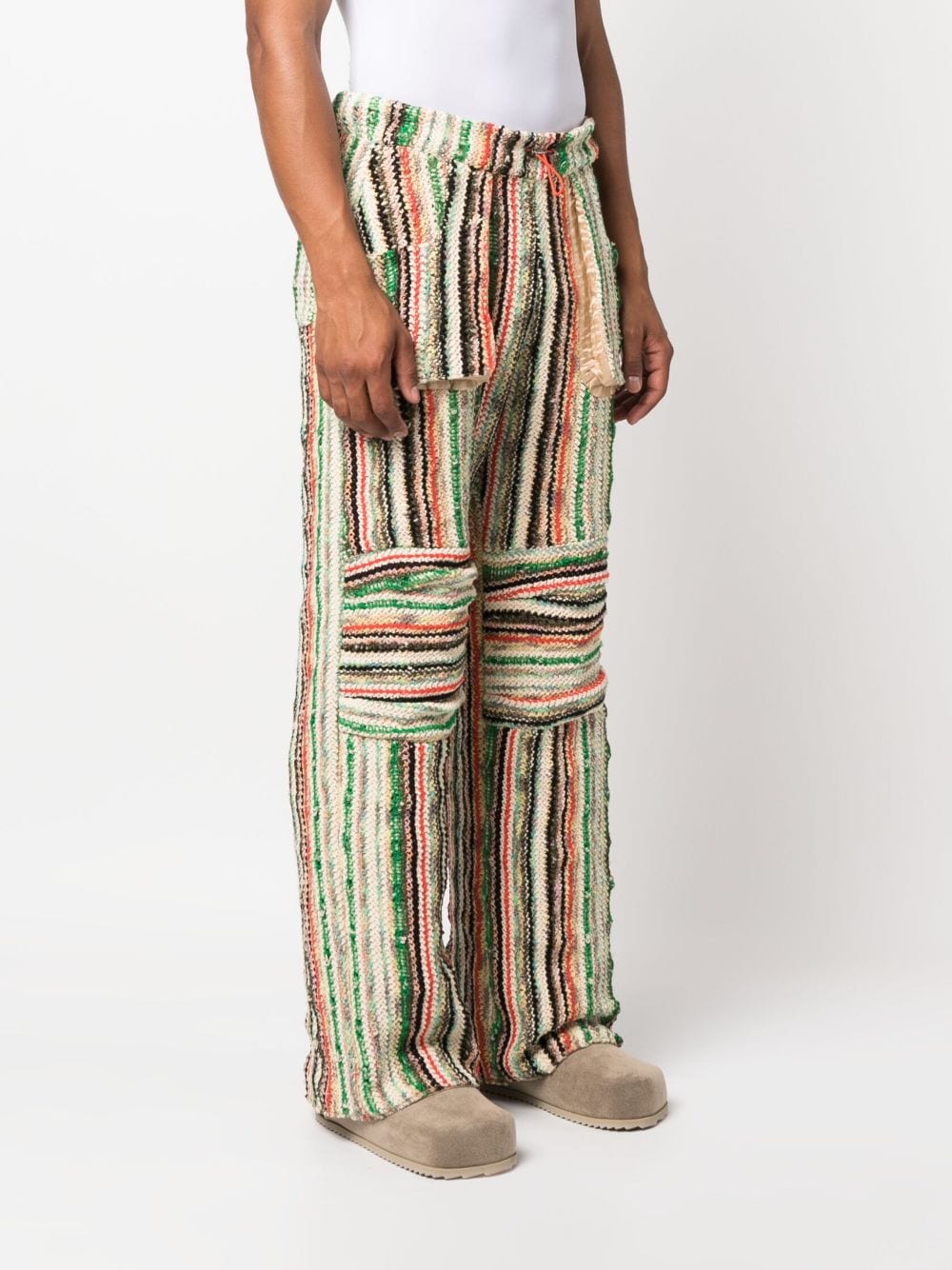Vitelli Men's Patched Cotton Blend Wool Trousers