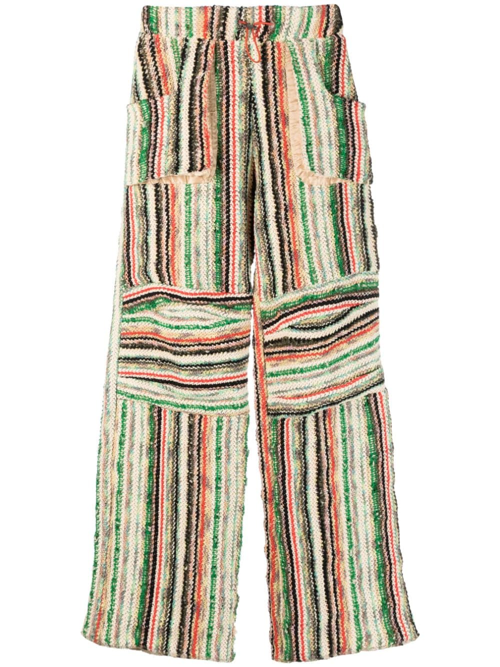 Vitelli Men's Patched Cotton Blend Wool Trousers
