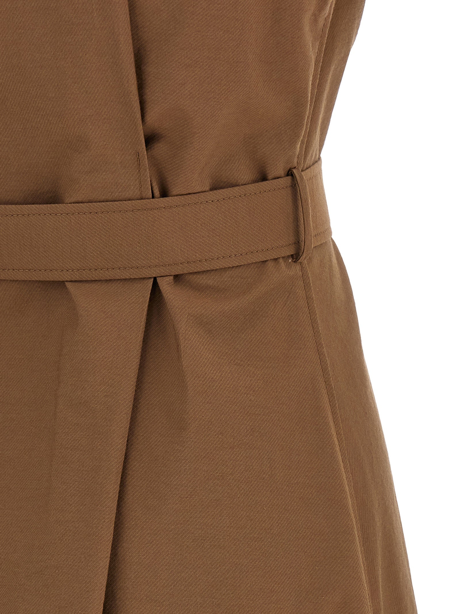Brunello Cucinelli Brown Cotton Midi Women's Dress