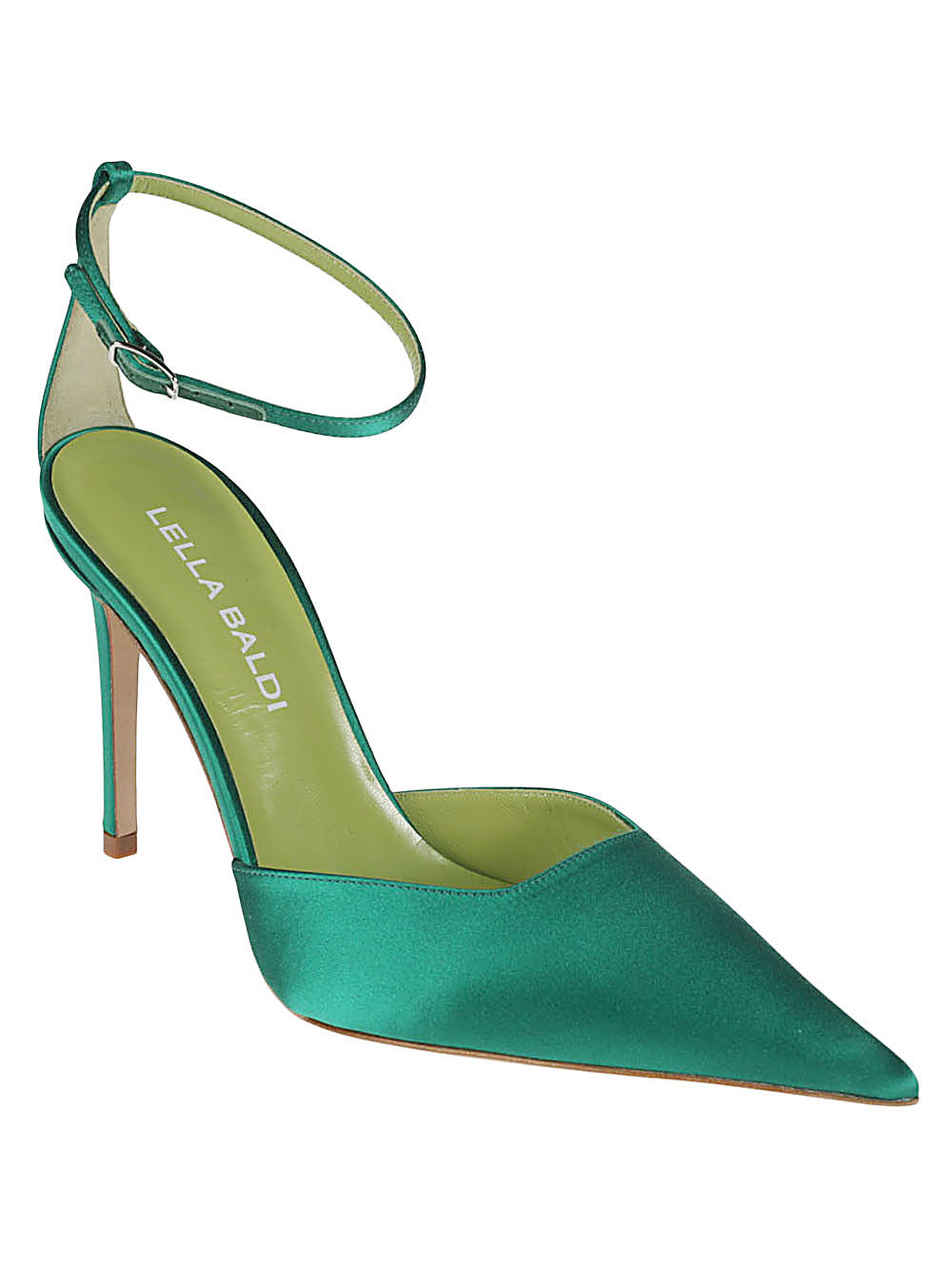 Lella Baldi Women's Green Satin Pumps