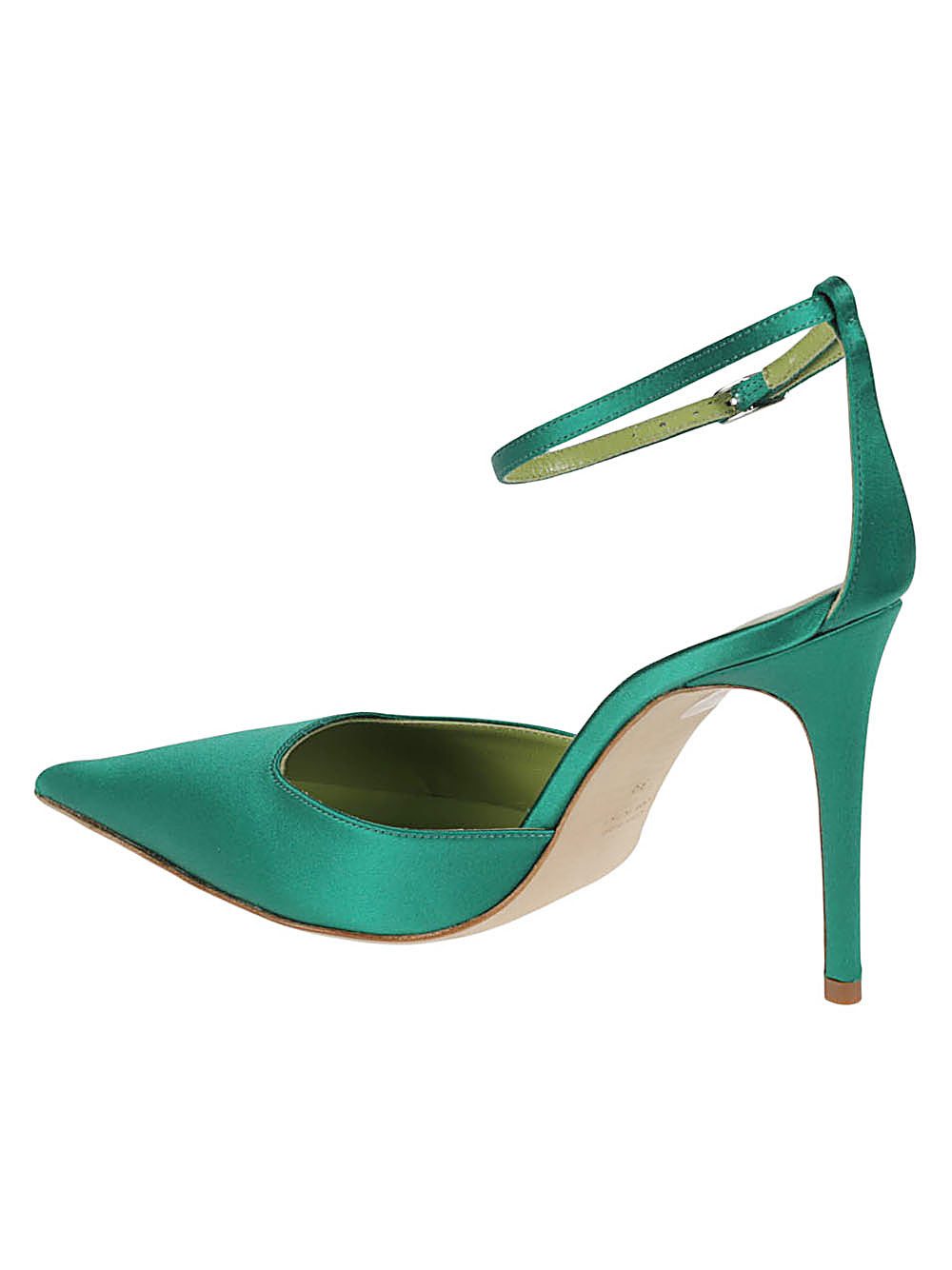 Lella Baldi Women's Green Satin Pumps