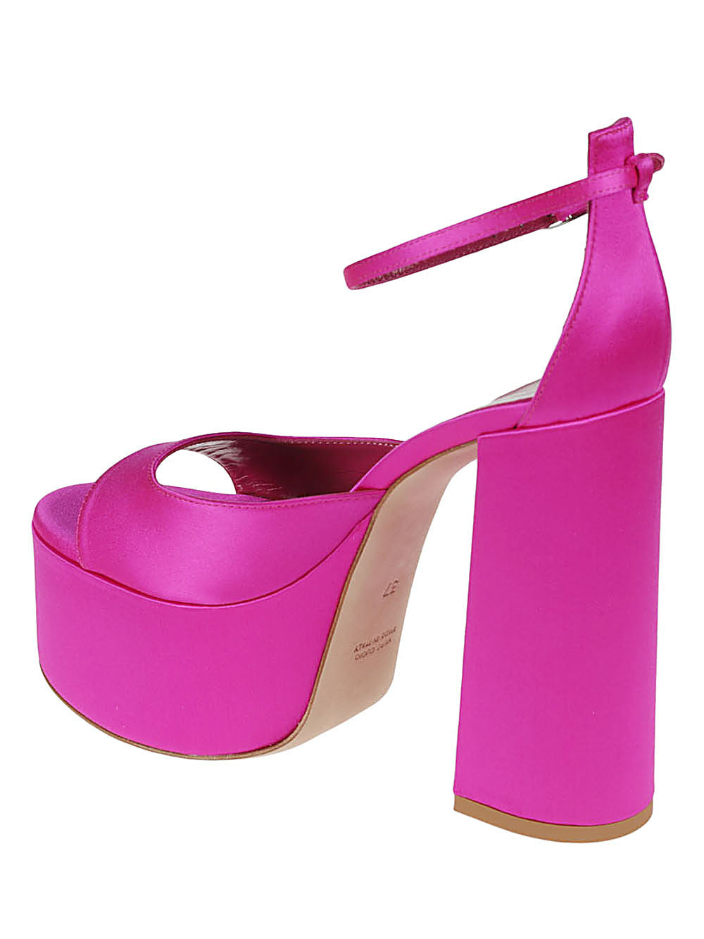 Lella Baldi Women's Fuchsia Satin Platform Sandals