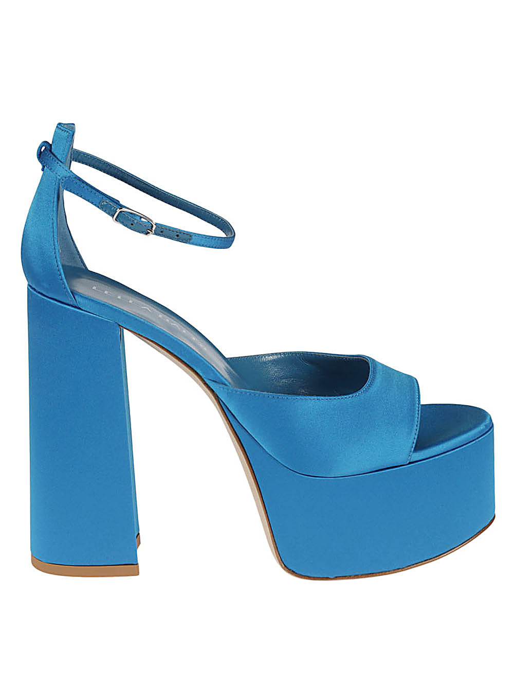 Lella Baldi Women's Blue Satin Platform Sandals