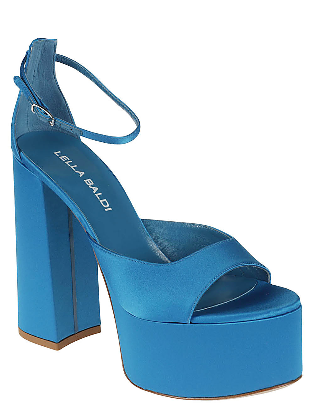 Lella Baldi Women's Blue Satin Platform Sandals