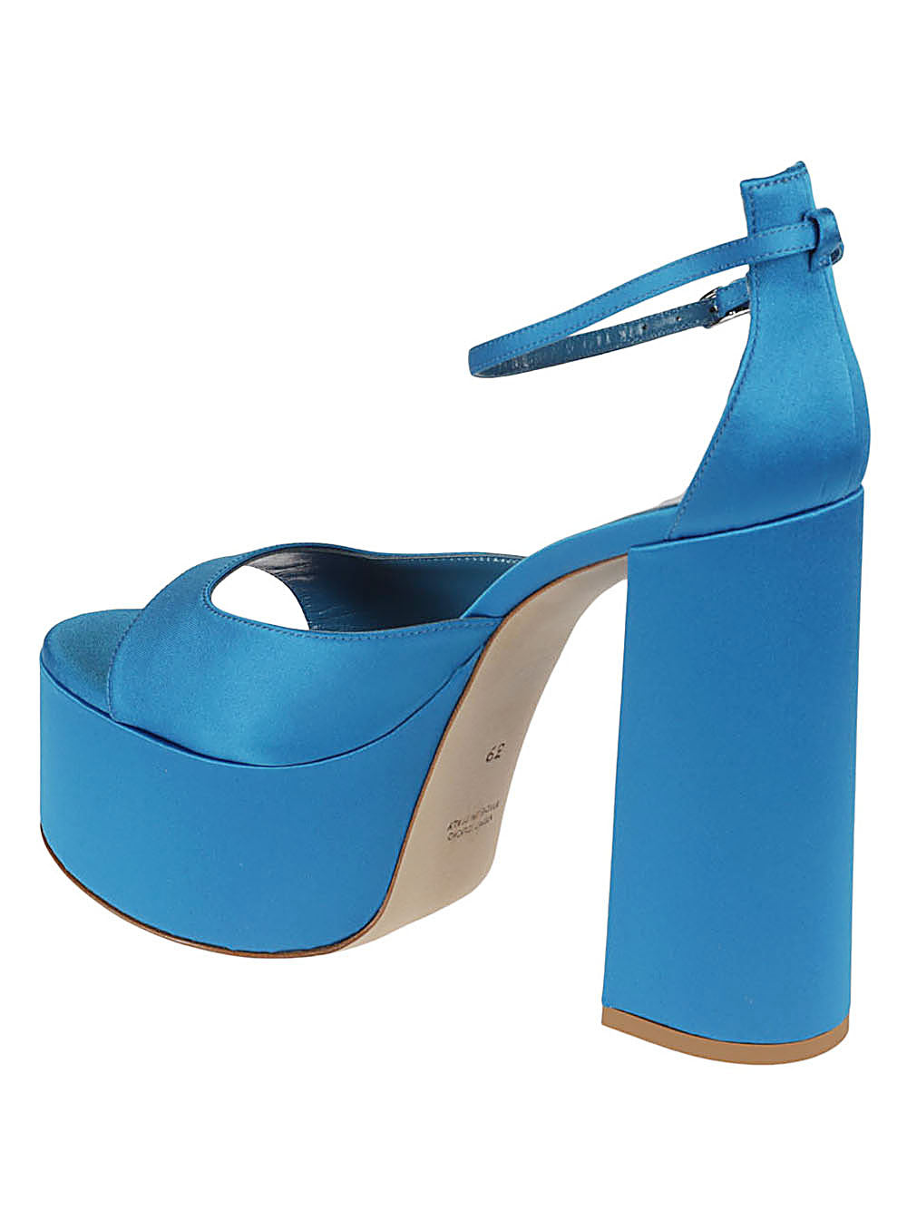 Lella Baldi Women's Blue Satin Platform Sandals