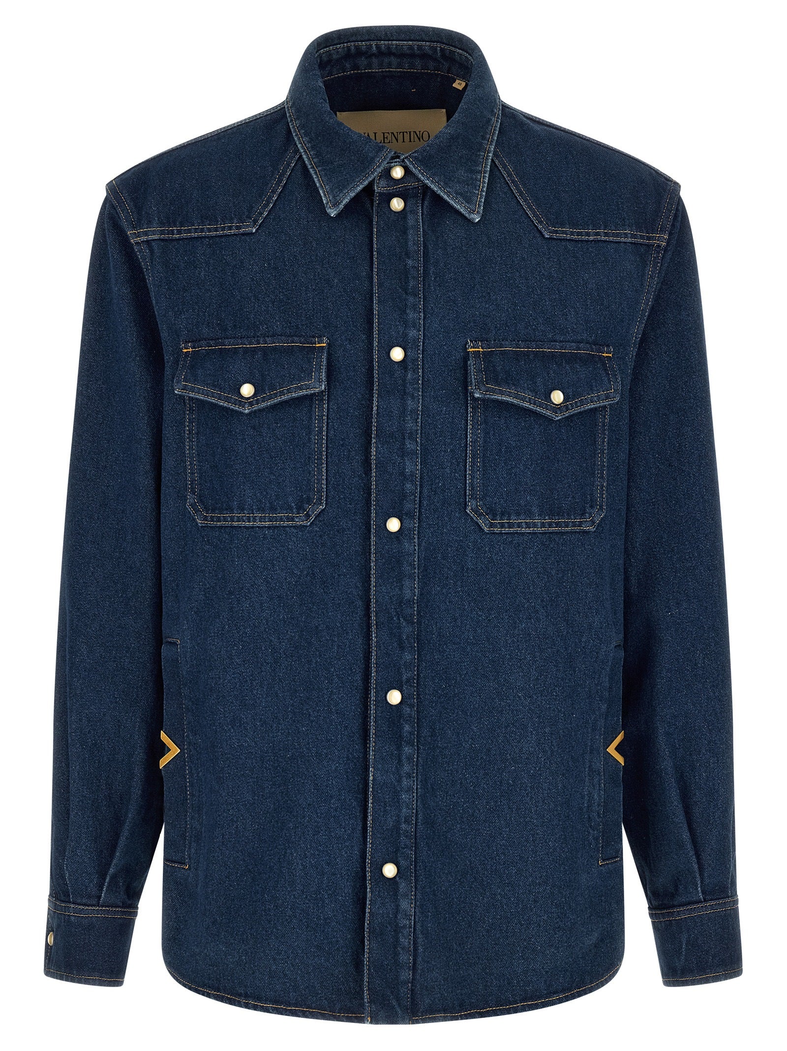 Valentino Garavani Blue Cotton Men's Blouse