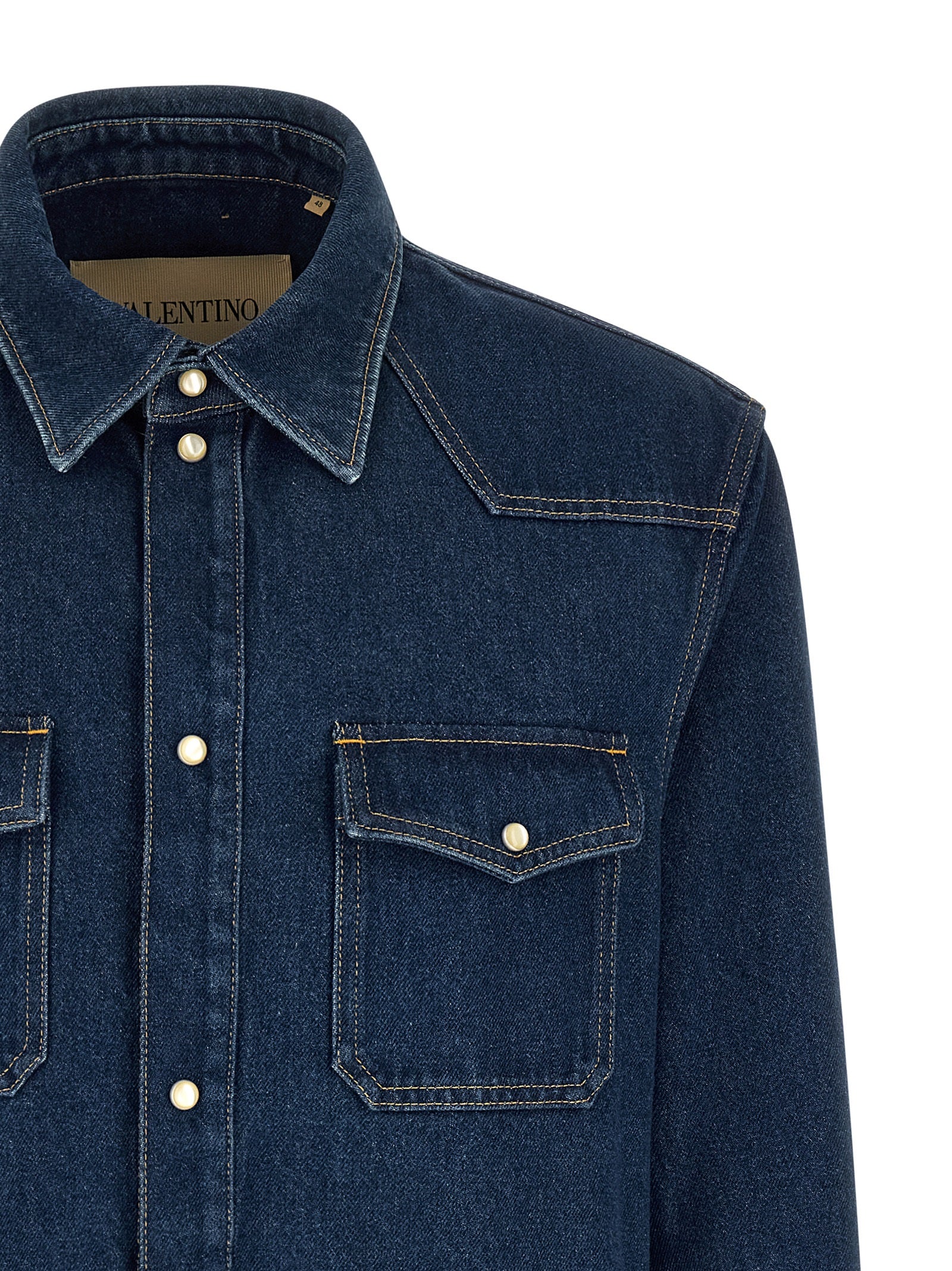 Valentino Garavani Blue Cotton Men's Blouse