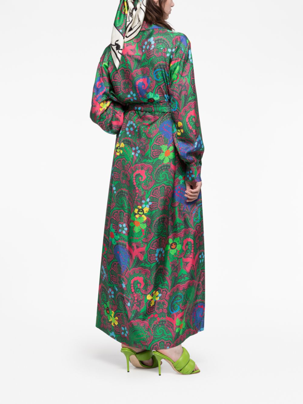 Az Factory Pre Women's Paisley Print Long Wrap Dress