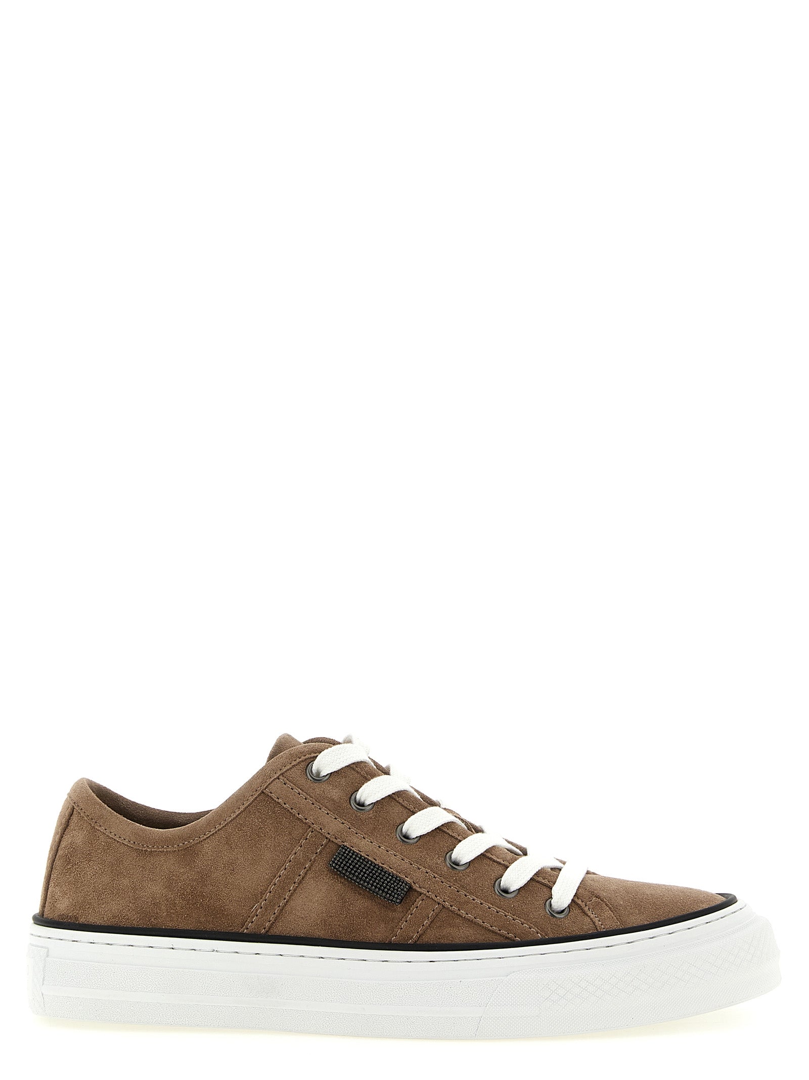 Brunello Cucinelli Brown Leather Low Top Women's Sneakers