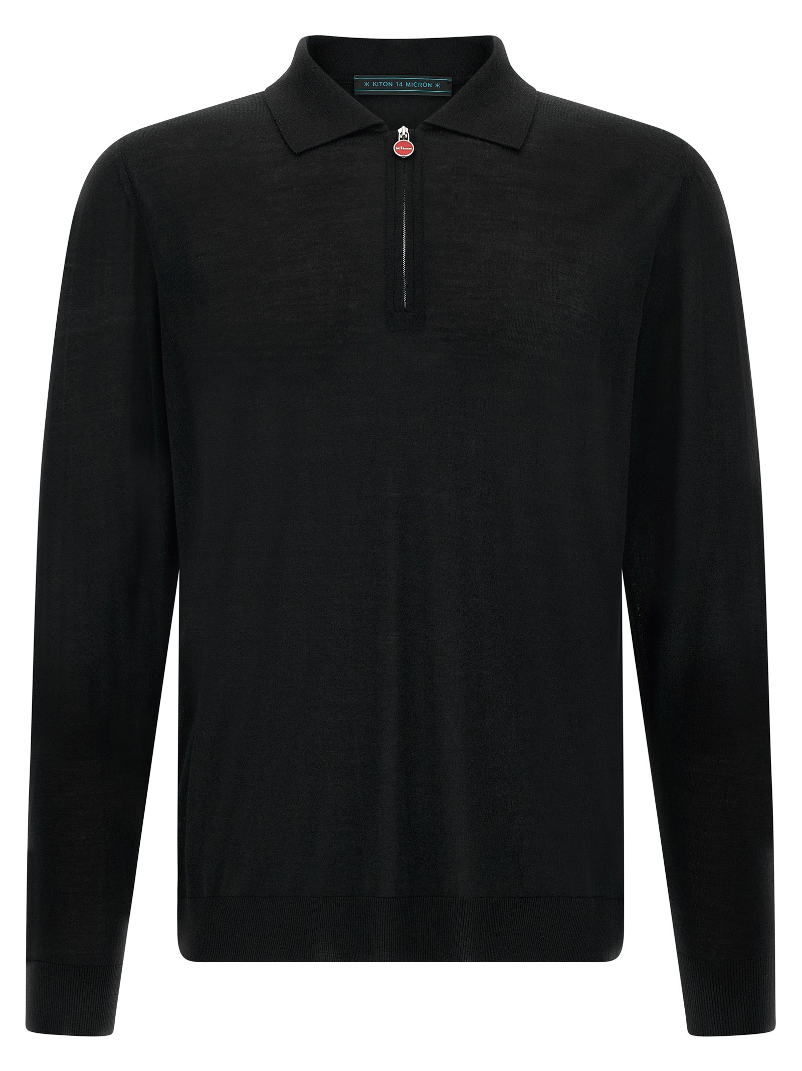 Kiton Black Wool Polo Men's Shirt