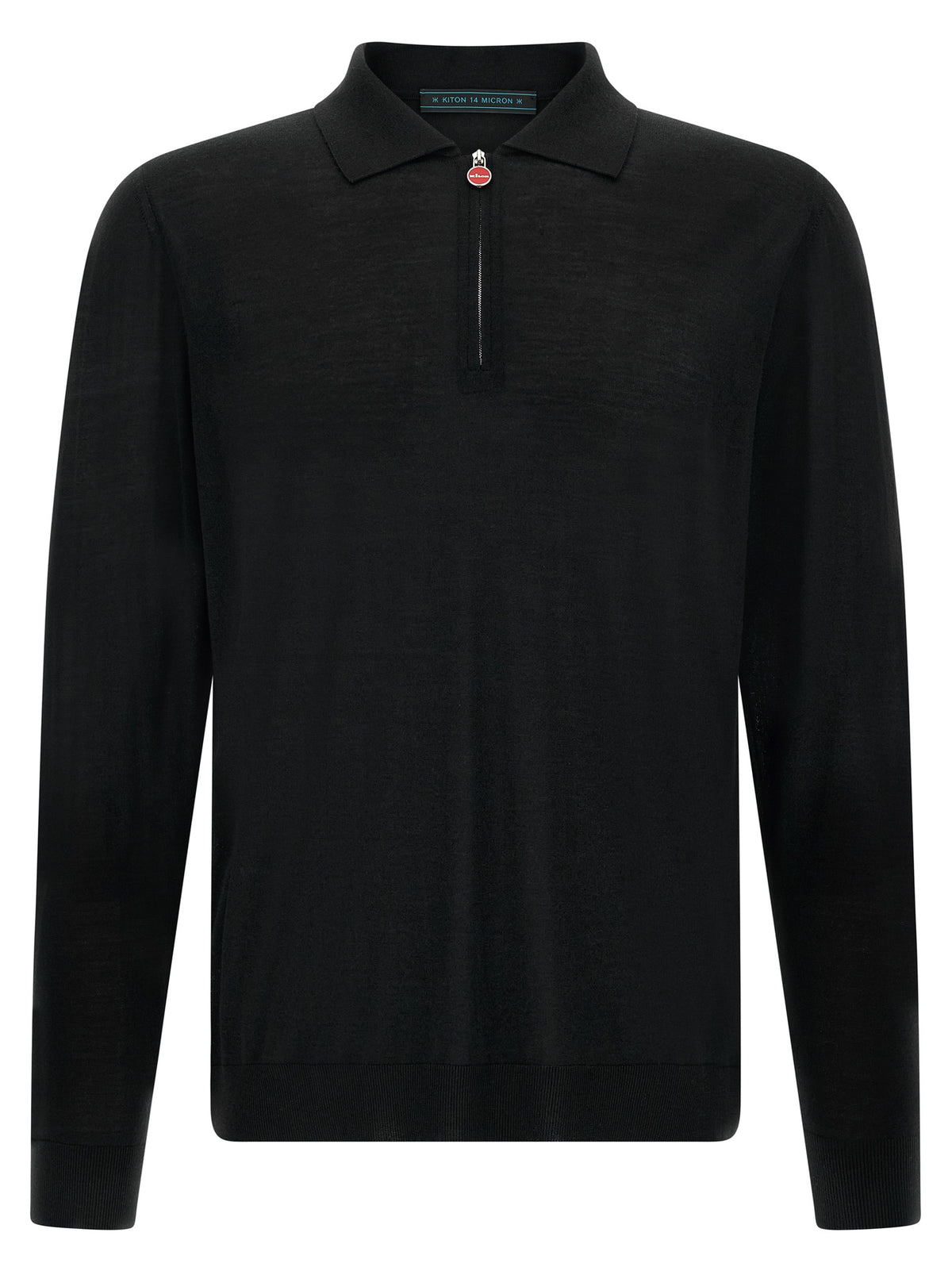 Kiton Black Wool Polo Men's Shirt