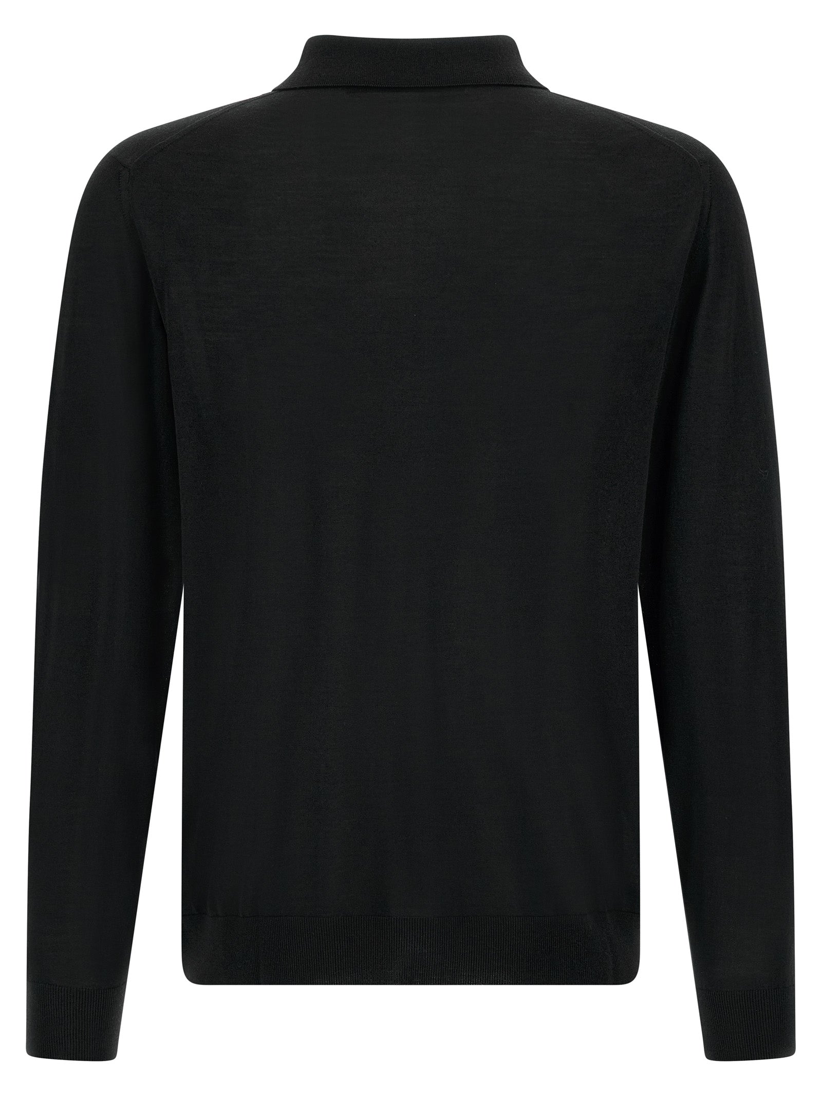 Kiton Black Wool Polo Men's Shirt