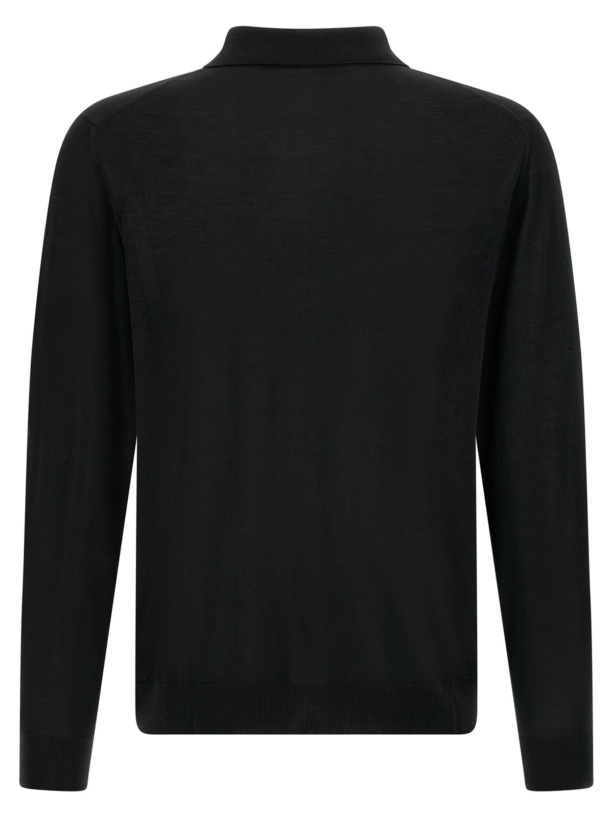 Kiton Black Wool Polo Men's Shirt