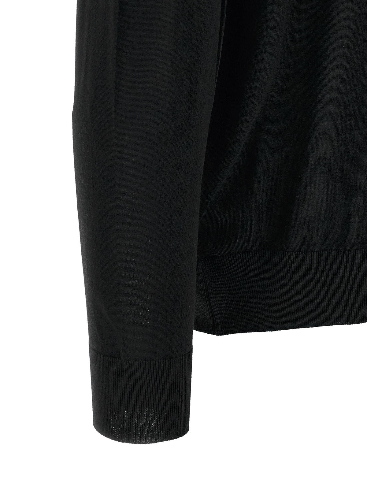 Kiton Black Wool Polo Men's Shirt