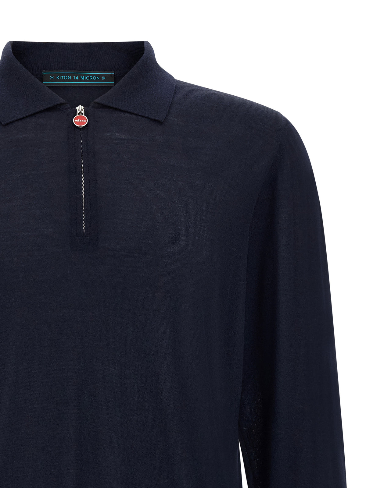 Kiton Blue Wool Polo Men's Shirt