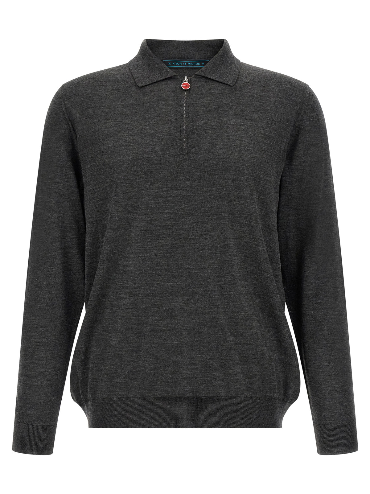 Kiton Gray Wool Polo Men's Shirt