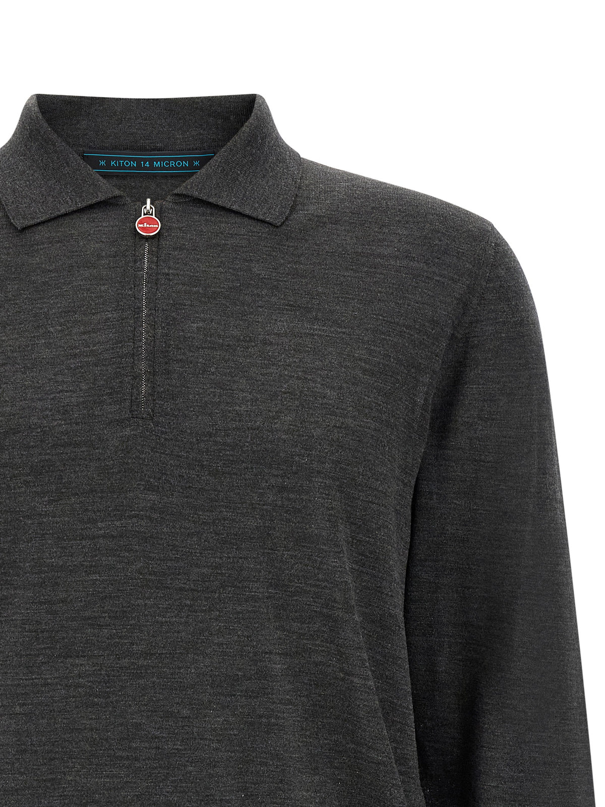Kiton Gray Wool Polo Men's Shirt