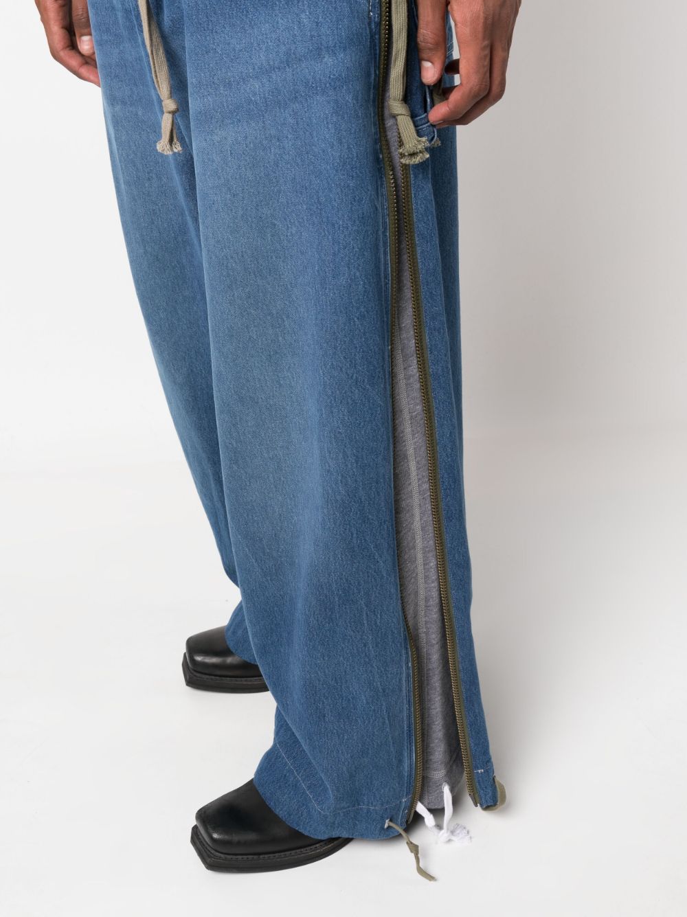 Greg Lauren Men's Wide Leg Denim Jeans
