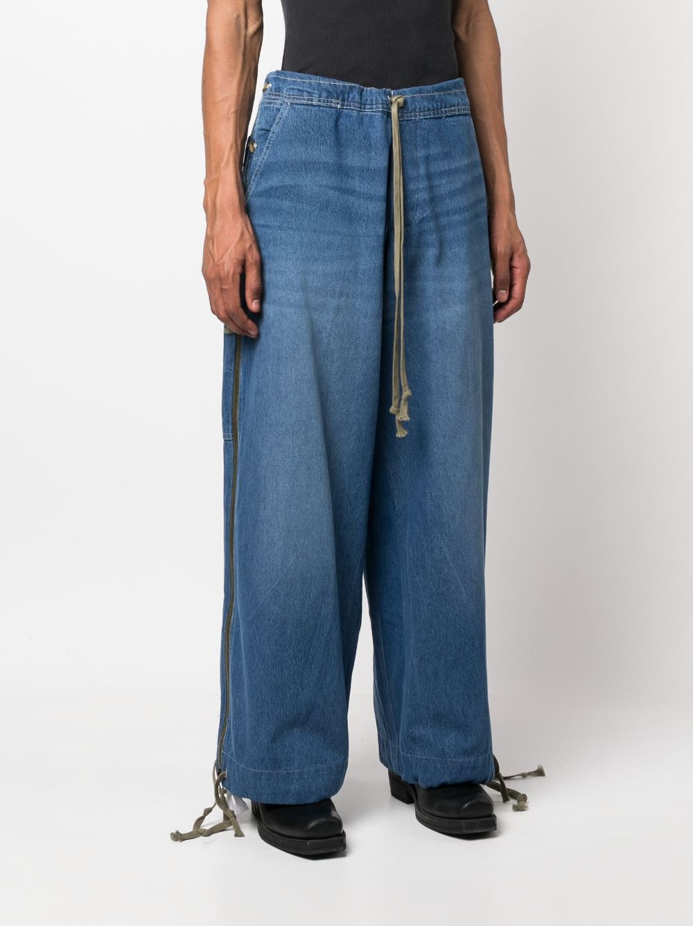Greg Lauren Men's Wide Leg Denim Jeans