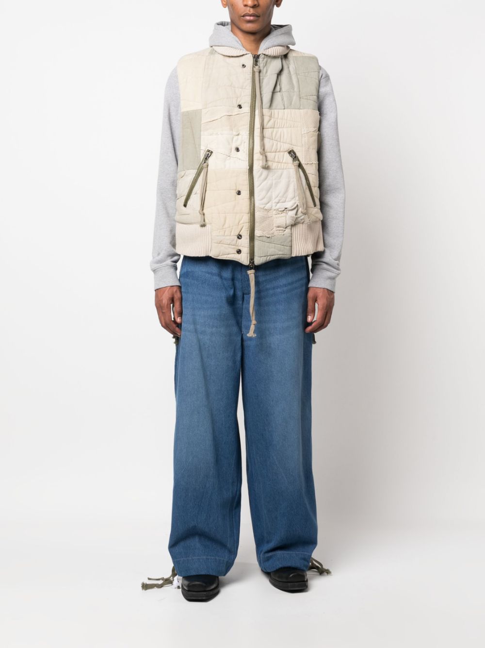 Greg Lauren Men's Wide Leg Denim Jeans
