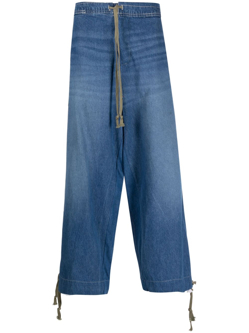 Greg Lauren Men's Wide Leg Denim Jeans