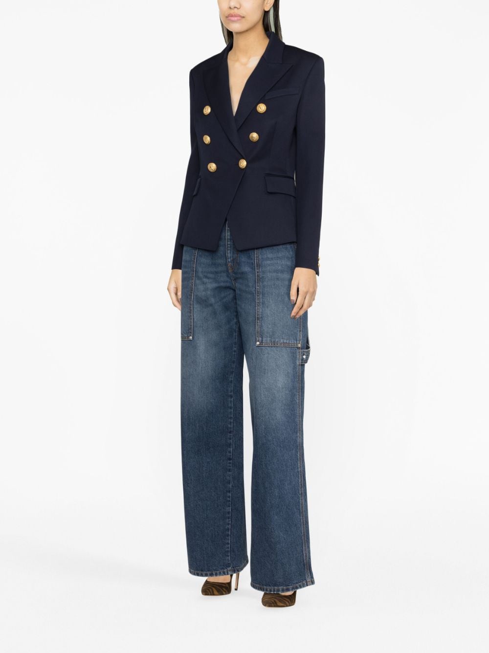 Balmain Women's Double-Breasted Wool Blazer