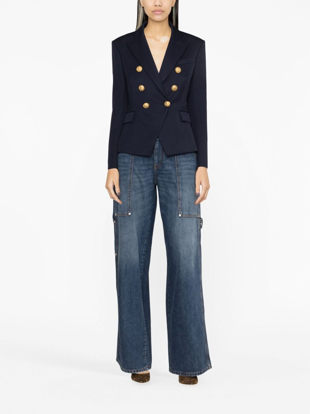 Balmain Women's Double-Breasted Wool Blazer