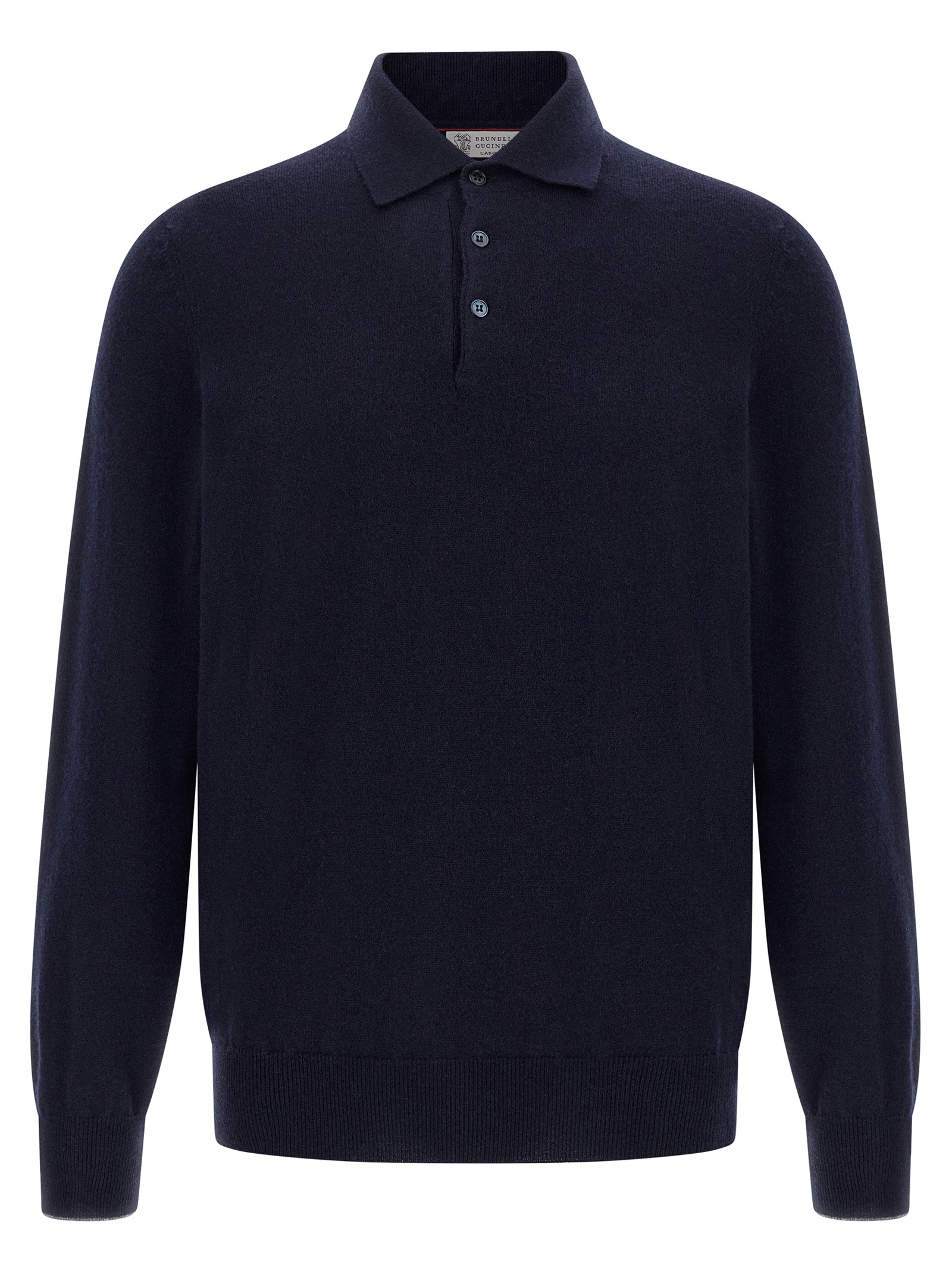 Brunello Cucinelli Blue Cashmere Polo Men's Shirt