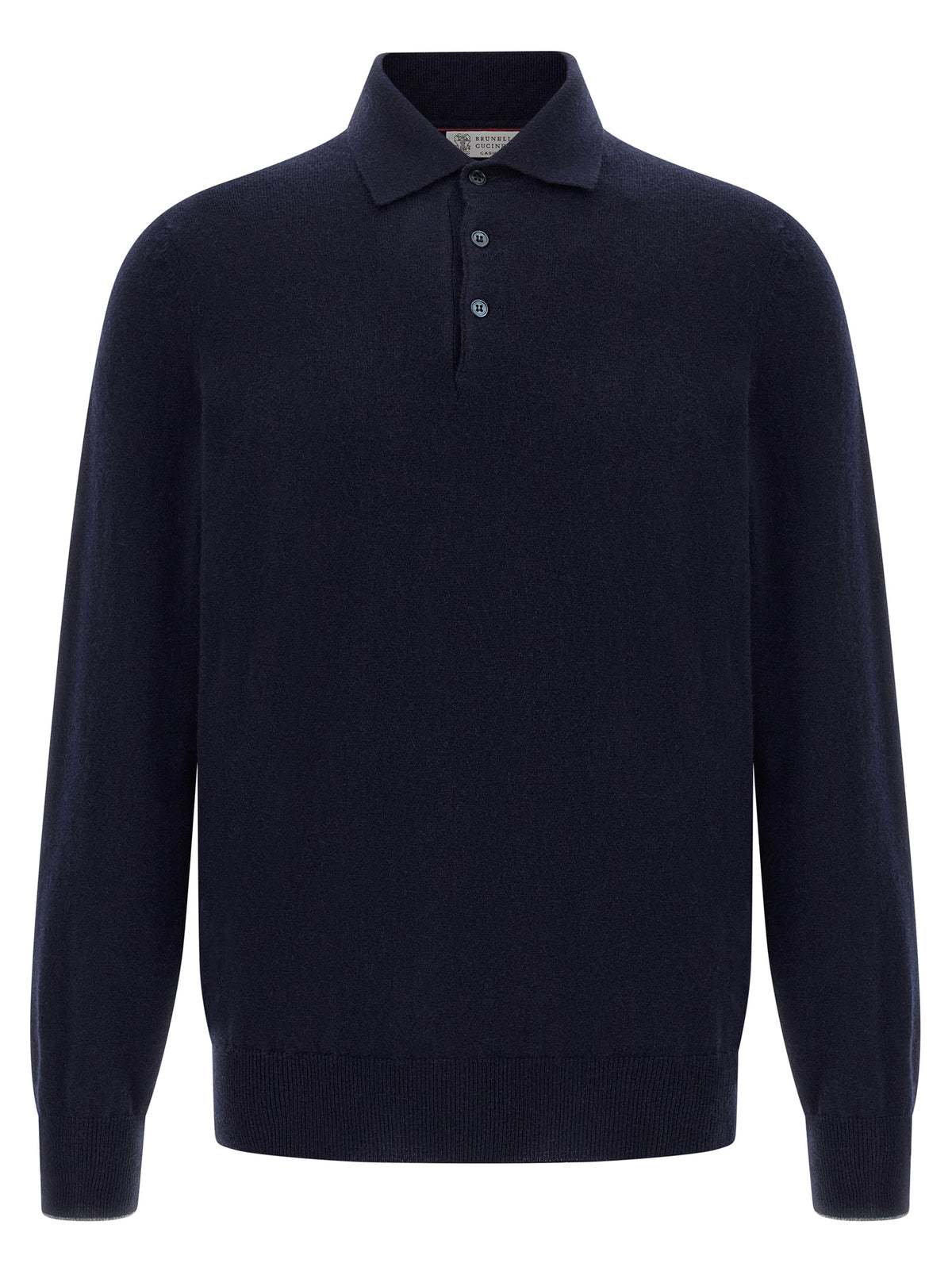 Brunello Cucinelli Blue Cashmere Polo Men's Shirt