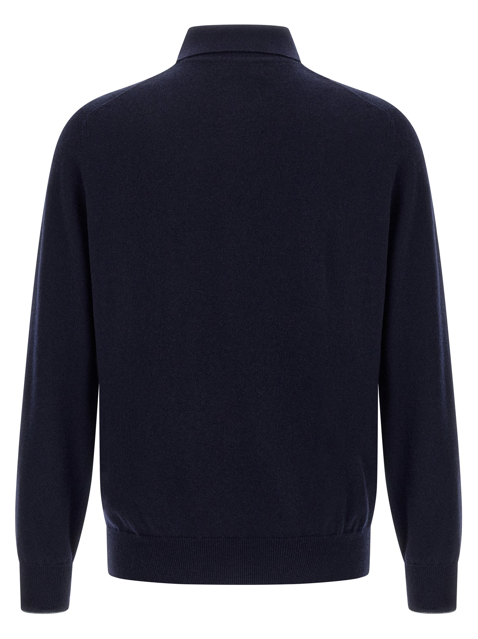 Brunello Cucinelli Blue Cashmere Polo Men's Shirt