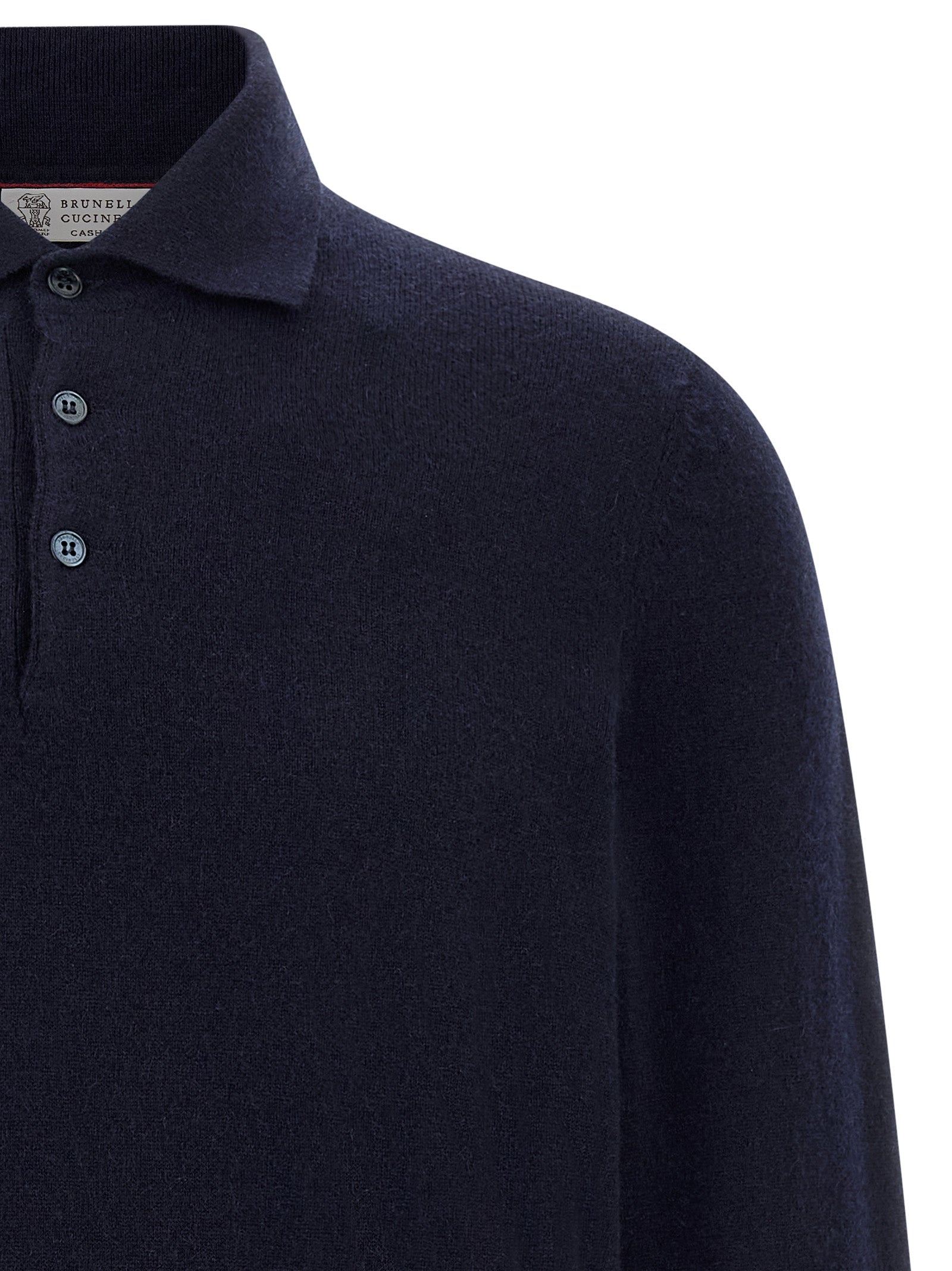 Brunello Cucinelli Blue Cashmere Polo Men's Shirt