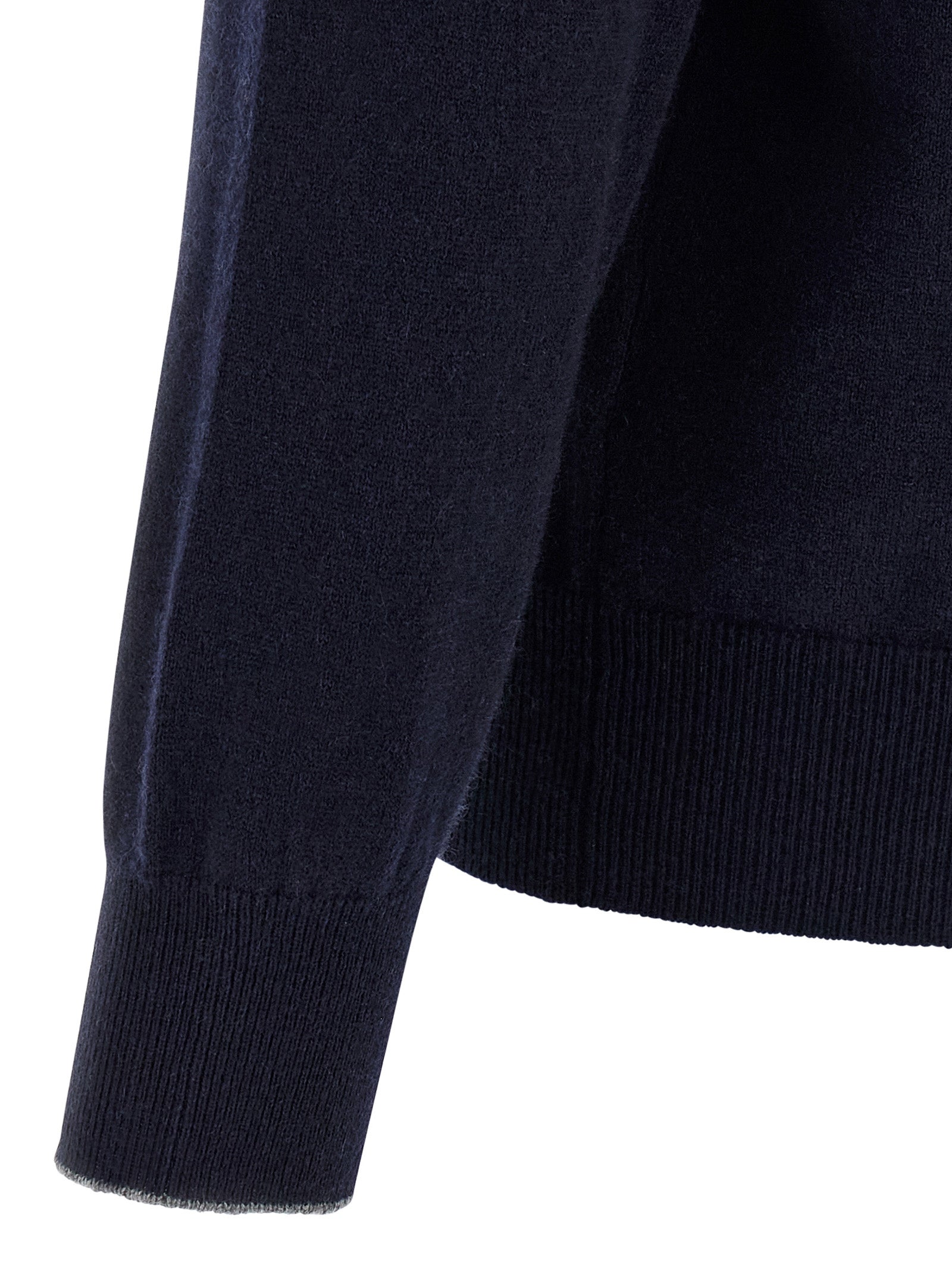 Brunello Cucinelli Blue Cashmere Polo Men's Shirt