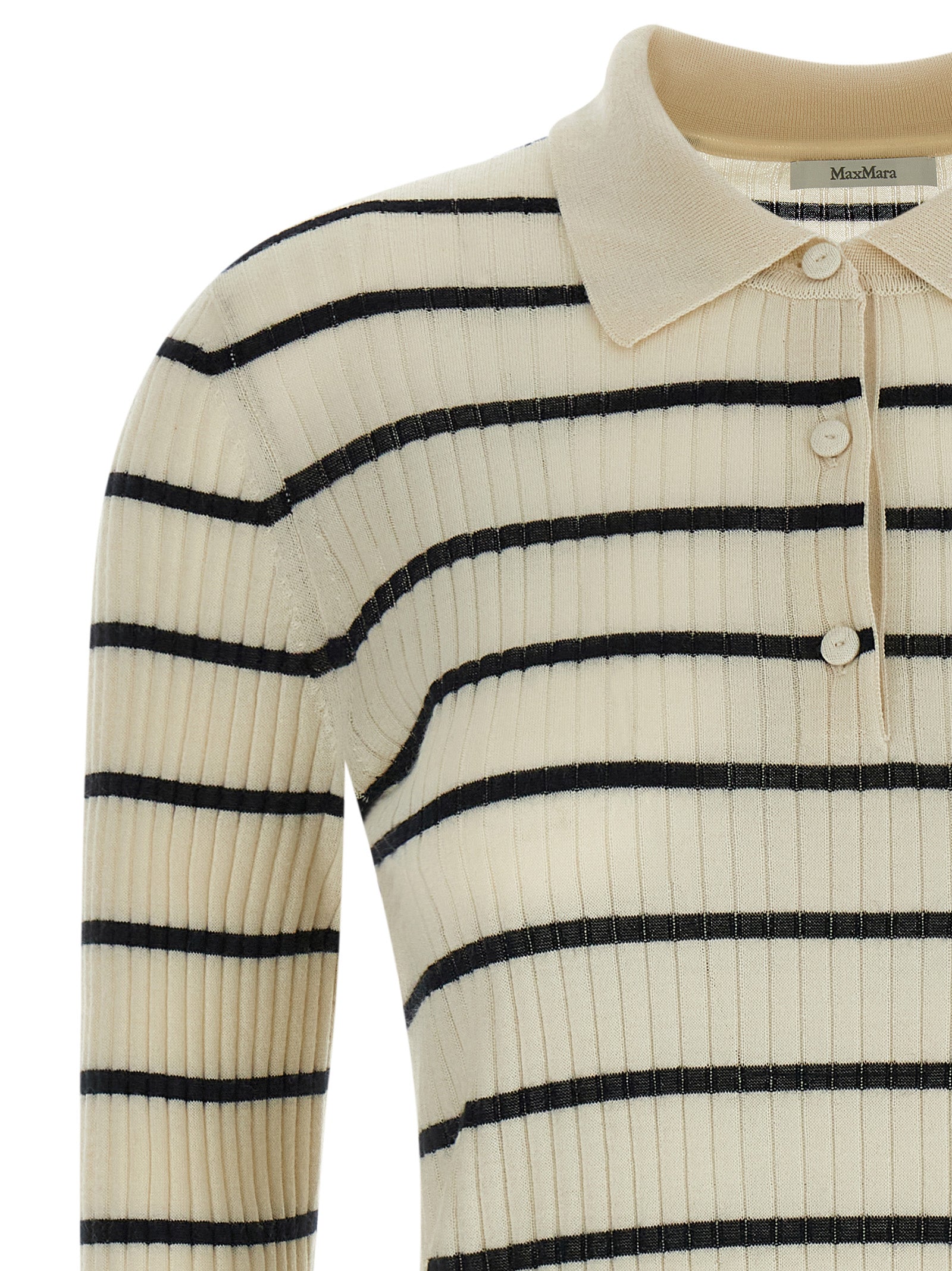 Max Mara Blue Cashmere Polo Women's Shirt