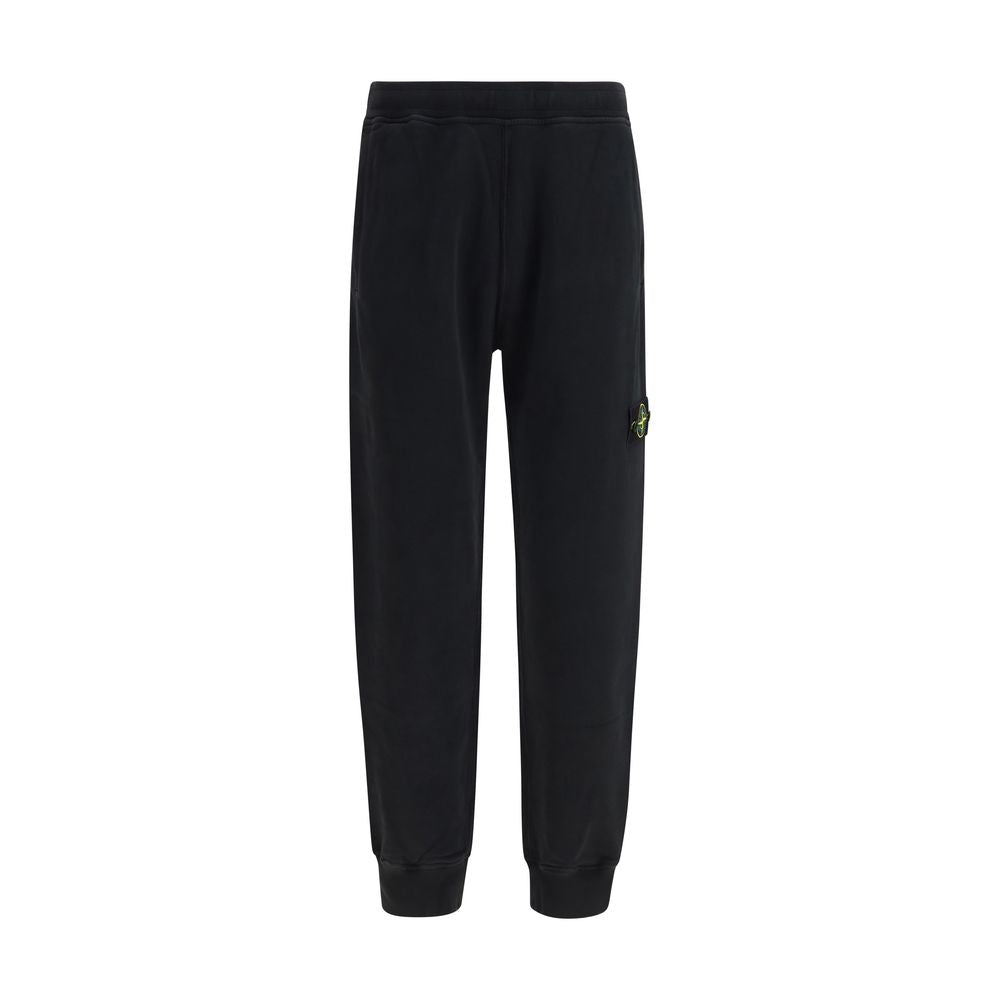 Stone Island Black Cotton Joggers (Workout Men's Pants)