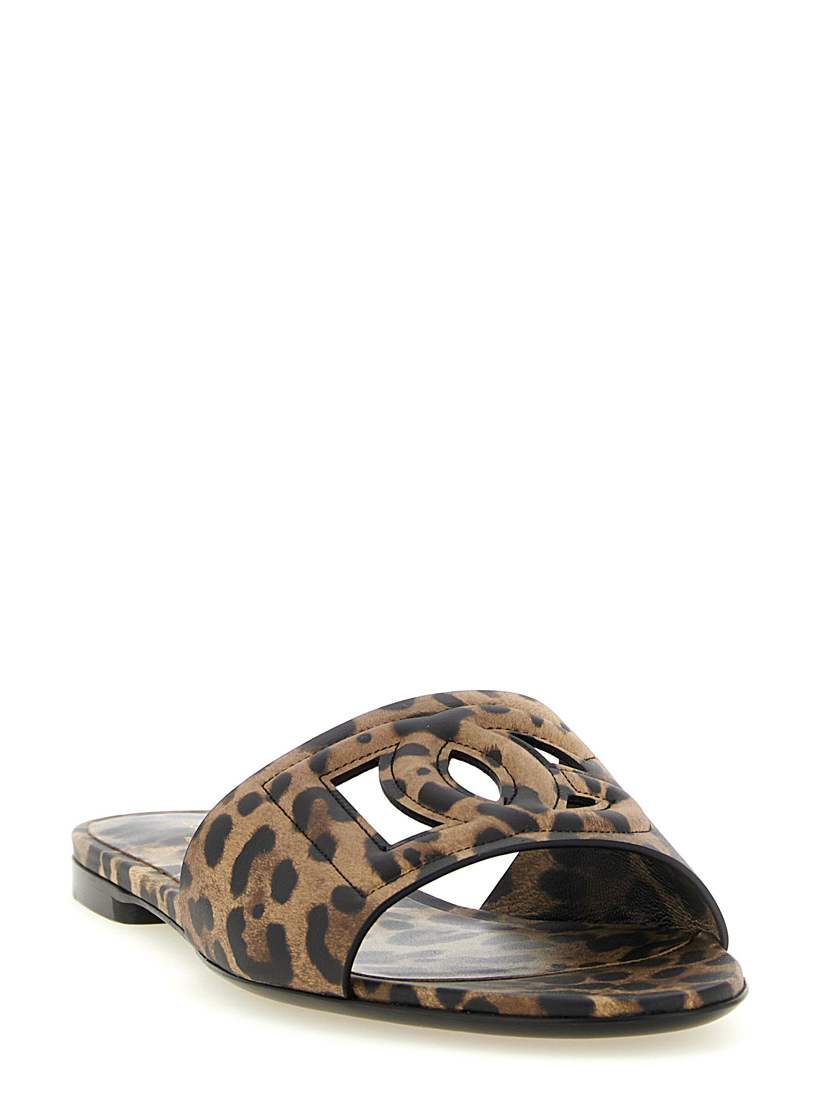 Dolce & Gabbana Brown Calfskin Women's Slides