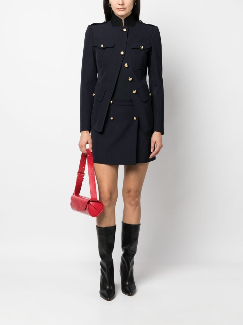 Alexander Mcqueen Women's Wool-Cotton Blend Mini Wrap Skirt