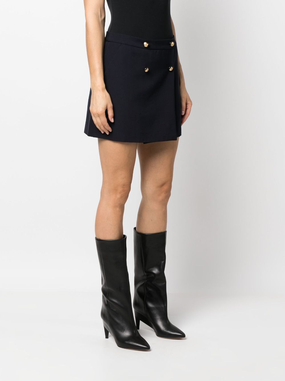 Alexander Mcqueen Women's Wool-Cotton Blend Mini Wrap Skirt