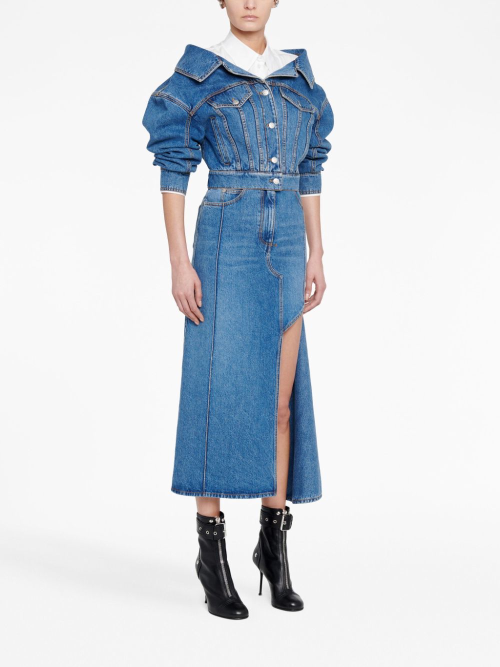 Alexander Mcqueen Women's Denim Midi Skirt