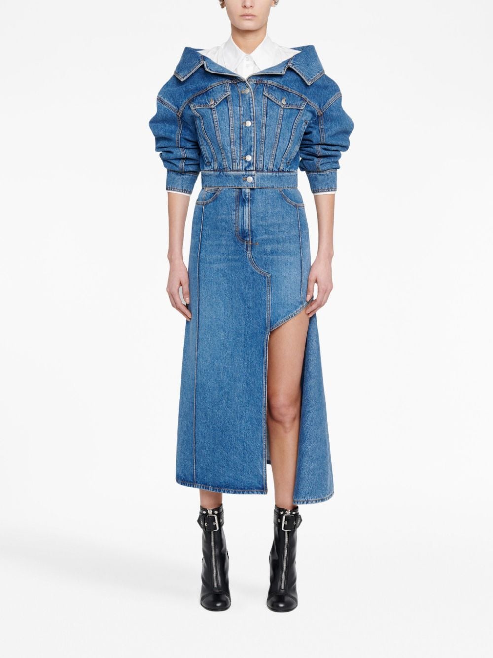 Alexander Mcqueen Women's Denim Midi Skirt