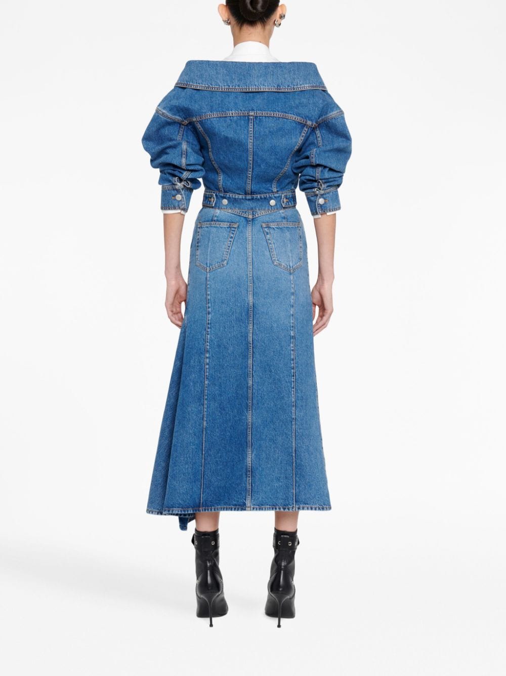 Alexander Mcqueen Women's Denim Midi Skirt