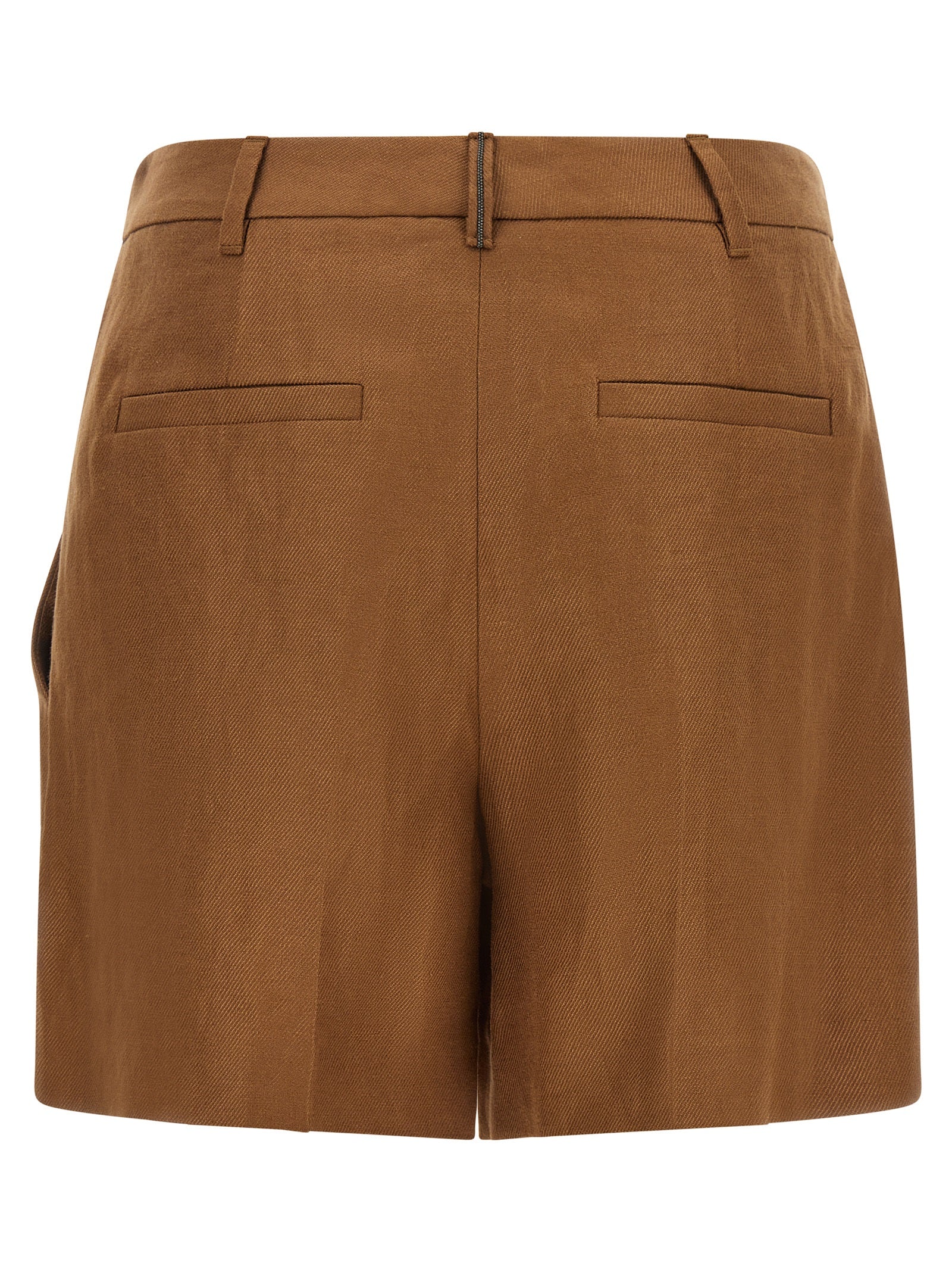 Brunello Cucinelli Brown Linen Bermuda Women's Shorts