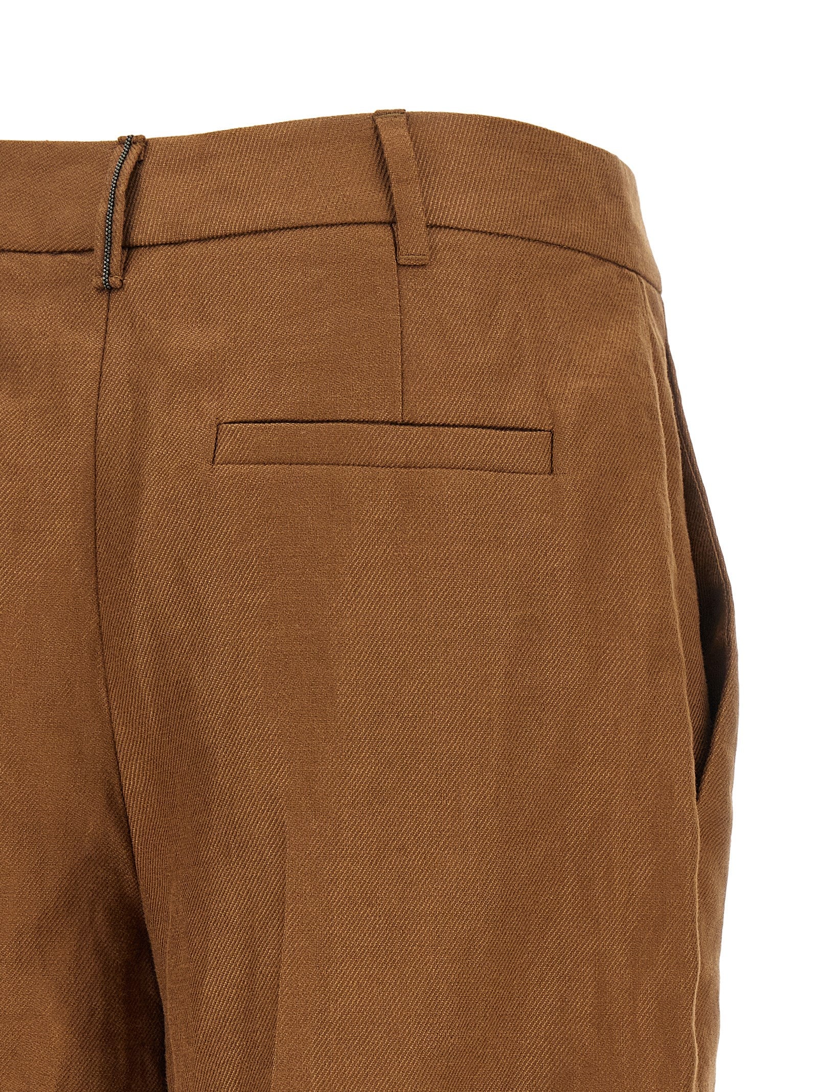 Brunello Cucinelli Brown Linen Bermuda Women's Shorts