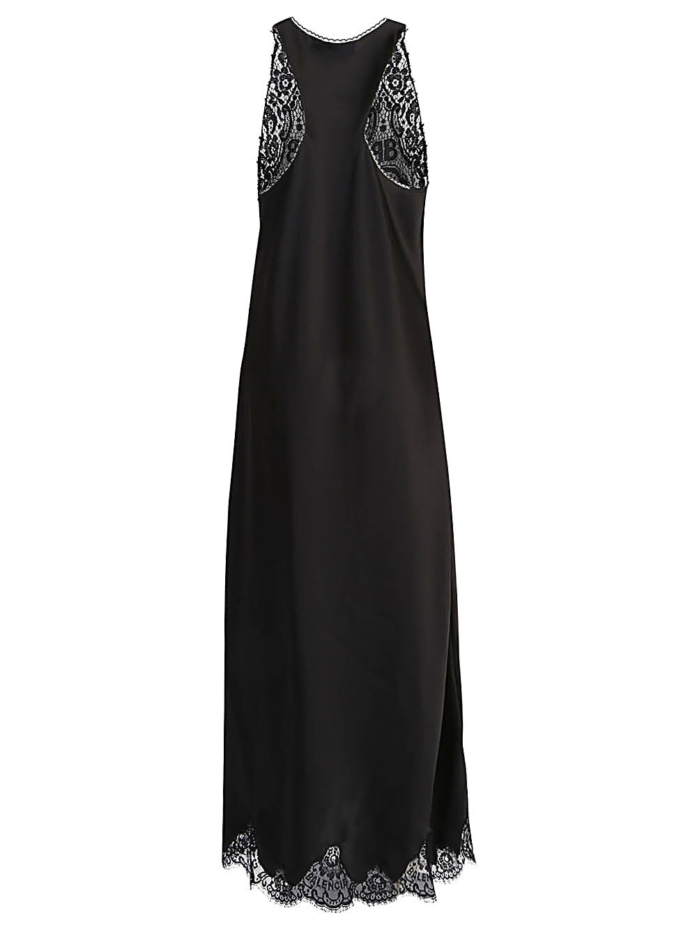 Balenciaga Women's Lace Trim Long Length Sleeveless V-Neckline Dress
