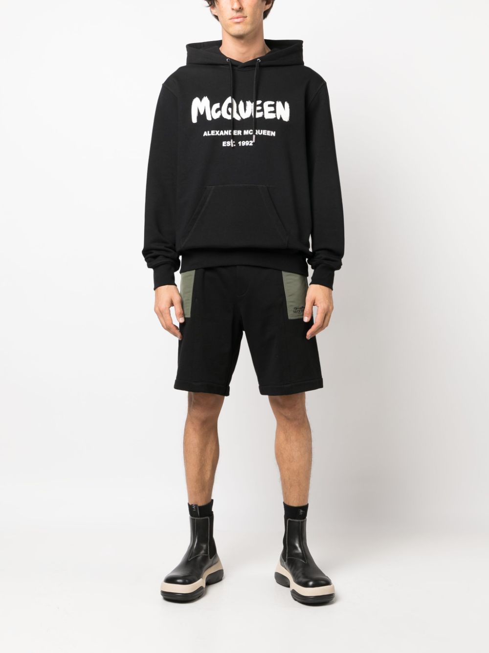 Alexander Mcqueen Men's Two-Tone Elasticated Track Shorts