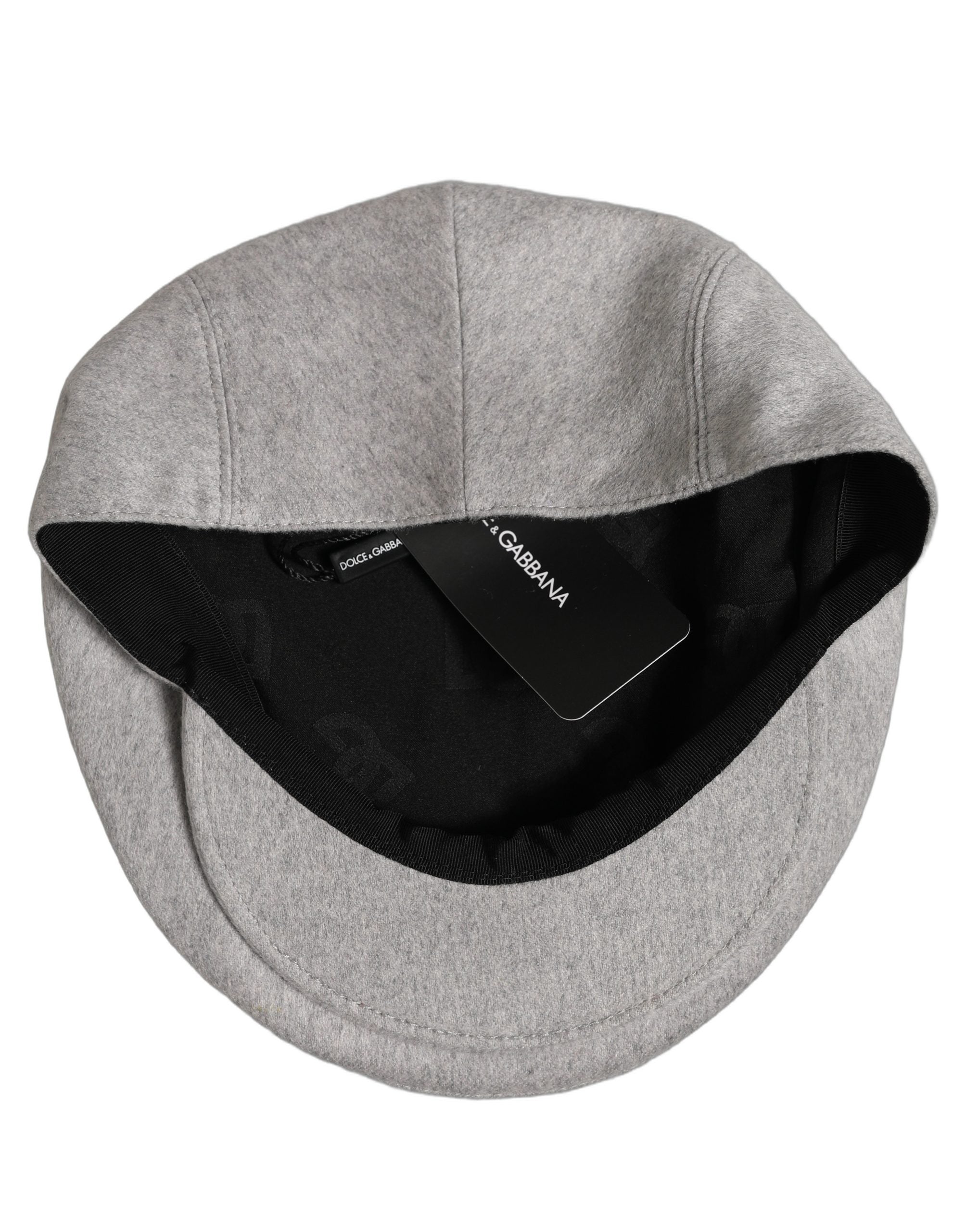 Dolce & Gabbana Men Light Grey Cashmere Newsboy Cabbie Cap Men's Hat