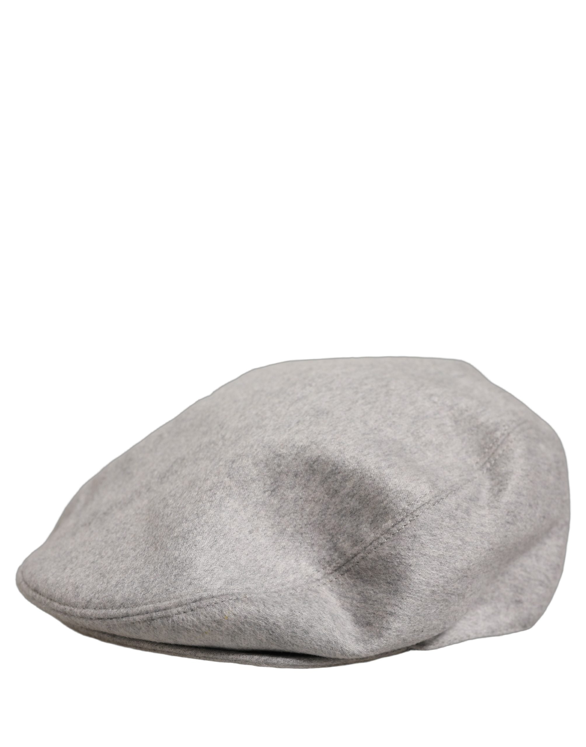 Dolce & Gabbana Men Light Grey Cashmere Newsboy Cabbie Cap Men's Hat