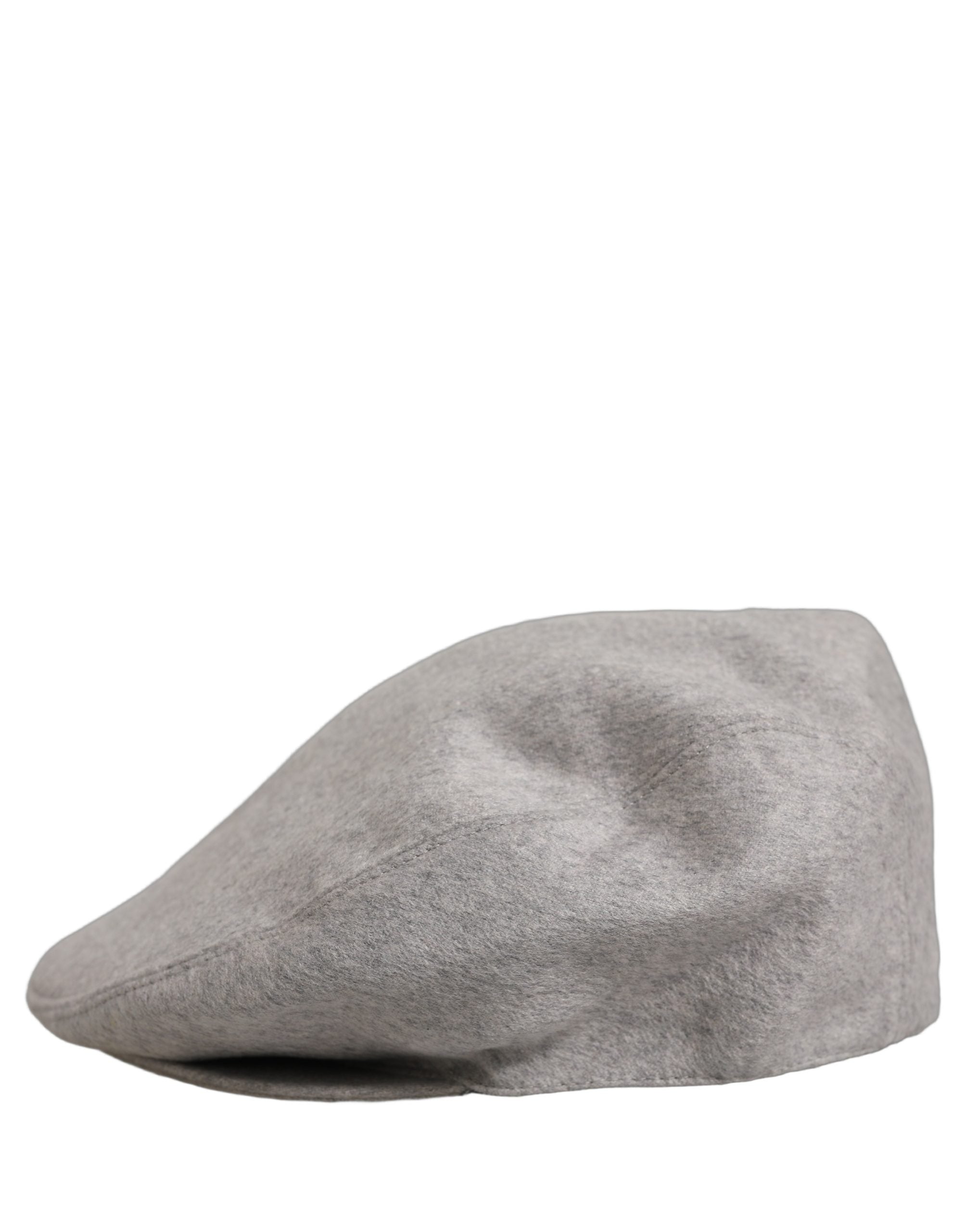 Dolce & Gabbana Men Light Grey Cashmere Newsboy Cabbie Cap Men's Hat